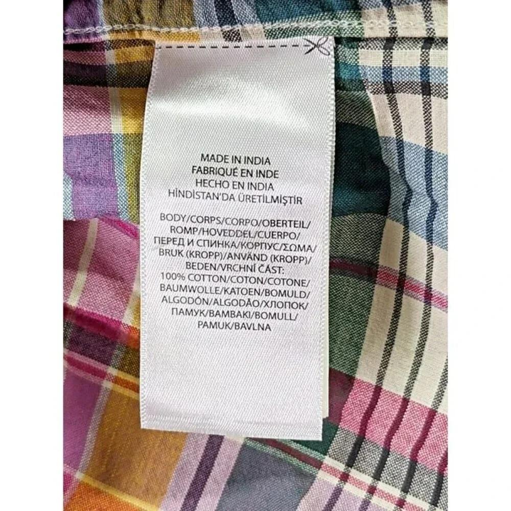 Polo Ralph Lauren Men's Classic Fit Madras Poplin Popover Shirt Size L MSRP $148
